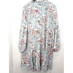 Panache Apparel Green Green Floral Dress Womens Size L Boho Cottage Adjust Waist